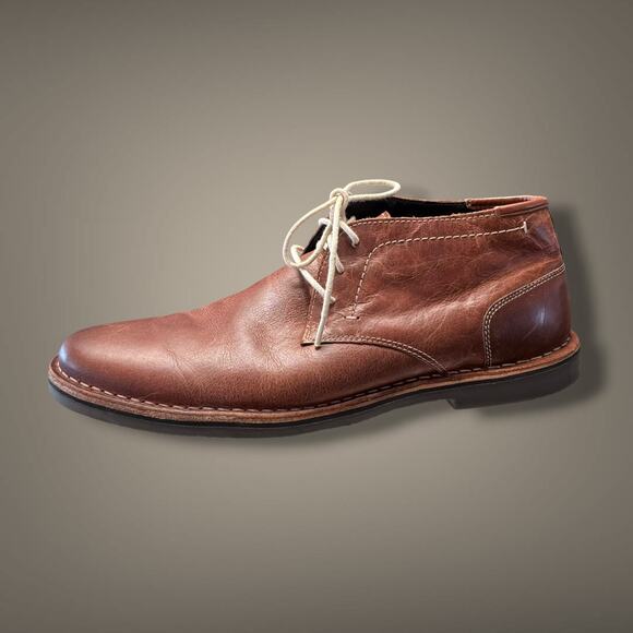 Men\'s 11.5 KENNETH COLE REACTION Desert Sun Brown Leather Chukka Boots EUC main image 7